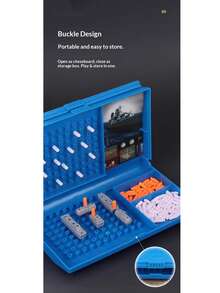 1件装战舰海战策略棋盘游戏，双人互动玩具，趣味战斗，适合家庭、朋友聚会、节日派对、生日礼物 - 彩色 - 查看 9