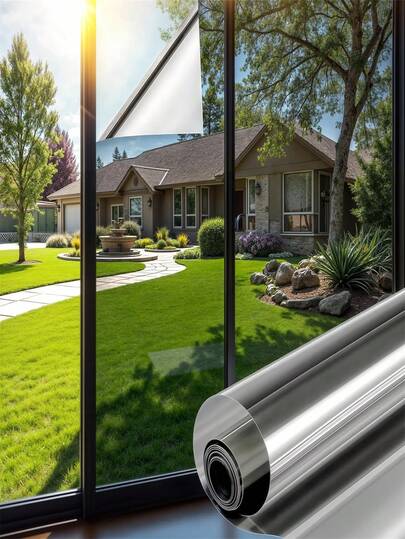 Pellicola privacy per finestre diurna, si vede fuori ma non dentro, oscuramento finestre per casa, copertura per vetri a specchio riflettente, blocca calore e raggi UV