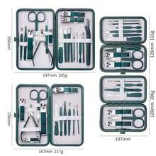 18/16/10/7/24 piezas Juego de Manicura Profesional - Incluye Herramientas Completas para el Cuidado de las Uñas, Cortaúñas, Limas de Uñas y Caja de Almacenamiento - Kit de Manicura para Viaje o Casa - Verde - Ver 11