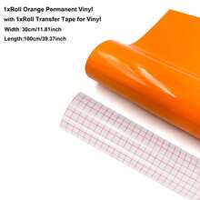 永久性乙烯基卷材套装 - 30 x 100厘米 多色永久性粘性乙烯基卷材 1 包 + 1 包转移胶带，兼容大多数切割机，易于使用，适用于派对装饰、贴纸、工艺切割、汽车贴花