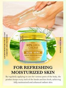 60% Aloe Vera Hand & Foot Cream, Deep Moisturizing For Cracked Skin, Repairing Aloe Vera Moisturizing Cream For Heels And Hands, Fast-Absorbing Non-Greasy Formula, Nourishing Soothing Care, Unisex Daily Skincare, 100g - Tasteless - View 2