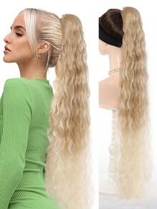 Culry Ponytail Extension, 36" Long Lightweight Full Natural Synthetic Curly Drawstring Ponytail Fake Pony Tail Multi Layered Soft Clip In Hair Extensions Ponytail Synthetic Hairpiece For Women - Multicolor - View 15