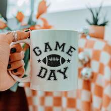1Pc Football Game Day Coffee Mug,Football Mug,Football Coffee Mug,Football Game Day Mug,Sports Coffee Mug,Fall Football Mug,Football Gift Mug - White - View 5