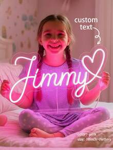 Custom Christmas LED Neon Lights Sign -Personalized Neon Name Sign Girls Gifts Christmas Decorations Home Kids Bedroom Decor Neon With Love Patterns ,Customised Neon Light Sign Suitable For Halloween Decorations ,Birthdays ,Christmas Gift Light Up Sign.,Birthday Gift,New Year Glamour - Style 1 - View 3