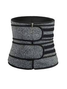 1件装，女士拉链式高弹塑形塑料腰带，腹部压缩，燃脂运动，腰部保护，日常塑形，收紧腰部，燃脂塑形，腰部保护 - 灰色 - 查看 11