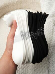 5/10双装女士加厚踝袜 - 透气休闲低帮运动袜，适合跑步和各种季节的运动 - 彩色 - 查看 2