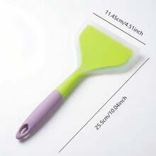 1pc/2pcs/3pcs Silicone Takoyaki Spatula, Non-Stick Pan Dedicated Thick Omelette Spatula, Pizza Multifunctional Spatula, Suitable For Home Cooking - Green + Purple - View 7
