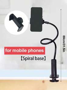 1 个灵活的夹式手机支架，31.5 英寸长臂懒散手机支架，360° 旋转床头手机支架，免提，稳定兼容 、Android 手机，生日、家人、朋友的礼物，360 度旋转，床上懒散支架 Nan 360° 旋转