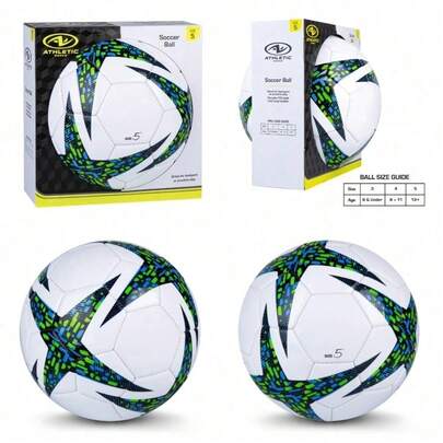 Size 5 Blue Soccer Ball For Match Training Sports