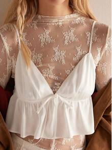 Wild Summer Black Mesh Sheer Lace Country Western Music Festival Women's Tops Western Women's Concert Women's Hippie Western Women's Rave - Bơ - Xem 2