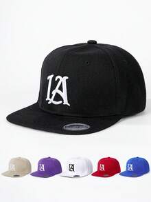 1pc Embroidered Gothic LA Letter Adjustable Flat Brim Baseball Cap, Outdoor Sun Protection Casual Hat Suitable For Spring, Autumn, Travel, Beach, Y2K Style For Boys And Girls - Flat Brim Baseball Cap - View 11