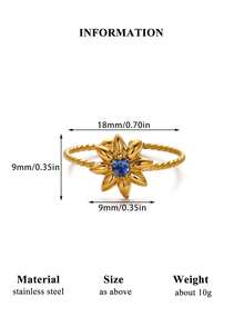 18K镀金不锈钢可调节戒指，饰有绿色棕榈树和红色樱桃图案，时尚夏季海滩珠宝礼品 - 櫻桃&椰樹 - 查看 12