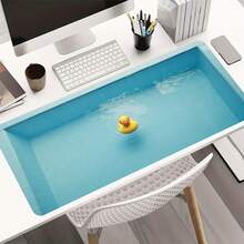 1pc Van Gogh's Starry Night Inspired Gaming Mouse Pad And Desk Mat - Non-Slip Rubber Base, Rectangular Computer Accessory, Swirling Blue And Yellow Night Sky Art Design, Suitable For Home Office, PC, Laptop - Perfect Gift For Art Lovers, Christmas, Birthdays, Workspace Essential, High-Quality Printing, Office Supplies. Available In Sizes: 8.27*10.24 Inches, 11.81*23.62 Inches, 11.86*31.50 Inches, And 15.75*35.43 Inches. - Multicolor - View 2