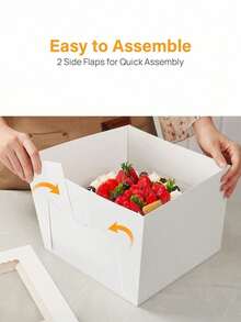 6 Pieces / 1 Box Of Kuchen Packaging Boxes With Curved Windows. Find Stable Cardboard Dessert Display Boxes In 3 Sizes: 8 Inches / 25cm / 30cm For Christmas Party Dessert Tables, Valentine's Day Gift Packaging, Christmas Cupcakes, Lebkuchen Houses, - Winter High Season Snacks, Birthday Celebration, Insurance Premium Bakery Display Accessories. - Multicolor - View 4