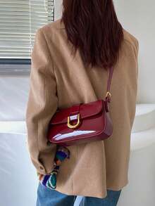 1pc Lacquered Polyurethane Leather Handbag For Women,Small Shoulder Bag For Women[US-Based Shipping]Burgundy Baguette Bag, Y2K Babe Bag, Lacquered Mini Square Bag, Simple Mini Bag, Crossbody Purses,Shoulder/Underarm Bag,Leather Tote Handbag Clutch Hobo Purse Retro Mini Bag, With Zipper Closure ,Versatile Work Bag, Student Mini Square Bag, Retro Inspired Bag For Women, Fashionable Burgundy Bag , Old Money,Great Gift For Ladies Like Christmas, Valentine's Day, Birthdays, Mother's Day, And Anniversaries. - Màu Đỏ Sâu - Xem 7