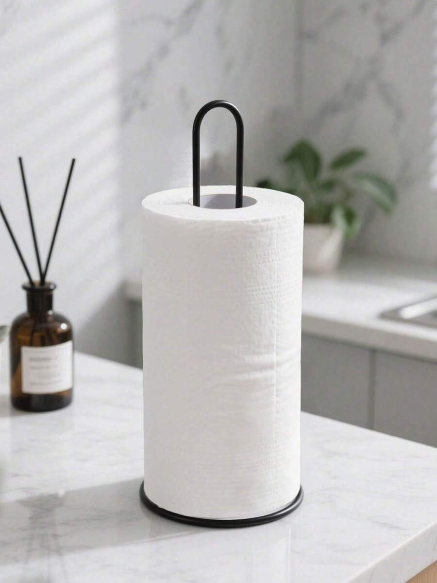 Tempat Handuk Kertas Logam, Dispenser Berdiri untuk Meja, untuk Gulungan Ukuran Standar dan Besar, Rak Penyimpanan Tisu Meja, Stand Handuk Tangan untuk Meja Bar, Kotak Tisu untuk Meja Makan, Aksesoris Dekorasi Kamar Mandi, Perlengkapan Dapur, Dekorasi Ruangan
