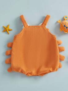 Disfraz de langosta para bebé, mono de pana sin mangas con diseño de cangrejo, mono de cosplay para Halloween, para fiesta y escenario - Naranja - Ver 3