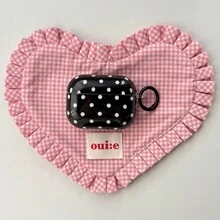 简约经典黑白波点图案亮面耳机保护套，适用于 1 2 3 4 Pro Pro2 Pro3 - 黑色 - 查看 2