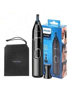 PHILIPS NT5650 Men's Precision Facial Trimmer: Protective Shield System For No Pulling, Ergonomic Non-Slip Handle, Travel-Friendly, Dual-Sided Blade For High-Efficiency Hair Removal, Black - Black - View 1