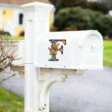 26 件套花朵字母模板，适用于木质 DIY 工艺绘画，4 英寸可重复使用模板，适用于婚礼餐桌、纸张、剪贴簿、墙面家居绘画艺术装饰 - 彩色 - 查看 4