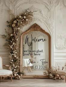Wedding Mirror Decals | Wedding Mirror Signs | Wedding Mirror Decals | Welcome Sign Decals | Newlywed Name Decals | Welcome Sign Decals