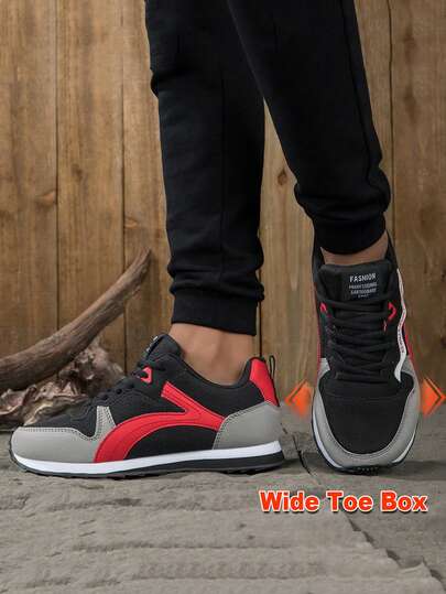 Summer Men's Wide Toe Sports Shoes, Lightweight Non-Slip Wide Toe Sneakers, Breathable Comfortable Wide Toe Running Shoes, Retro Casual Sports Shoes, Suitable For All Foot Types, More Comfortable For Normal Foot Types