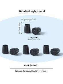 4双情人节马蹄形/圆形静音高跟鞋鞋跟保护套，防滑鞋跟修复替换配件，适用于优雅女鞋、夏季凉鞋、靴子，是送给朋友的绝佳礼物。 - 圓形 - 查看 9