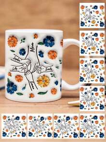 母亲节定制名字马克杯，个性化名字咖啡杯，个性化花朵马克杯，个性化文字周年纪念马克杯，妇女节独特礼物，乔迁礼物，情人节礼物，周年纪念礼物，母亲节礼物，送给妈妈、奶奶的理想礼物，送给妻子的独特礼物，感恩节礼物，圣诞节礼物，送给母亲的完美礼物，送给她的个性化礼物，家居焕新，定制马克杯，轻松舒适，厨房必备 - 款式2 - 查看 8