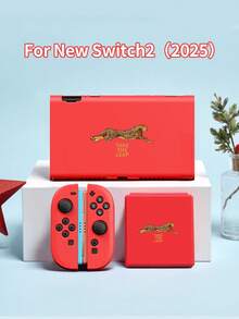 2025年新款Switch2游戏机配件，豹纹设计，保护套，游戏卡盒可容纳12张卡，兼容Switch2/Switch NS/Switch OLED，Joy-Con手柄保护套，2026年送给Switch玩家的绝佳新年圣诞礼物 - 彩色 - 查看 1