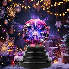 Bola mágica de ciencia ficción | Luz nocturna con luz LED alimentada por USB, control de botón, adecuada para entretenimiento, regalos de cumpleaños y festividades - Negro - Ver 7