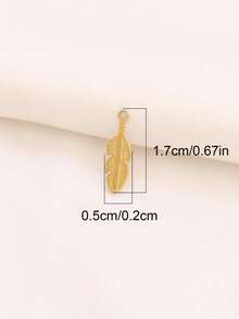 3个不锈钢叶子吊坠，适用于DIY珠宝制作，18K镀金植物吊坠珠宝配件