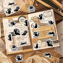 500PCS/ROLL Cartoon Black Cat Graffiti Roll Stickers Pack Gift Sealing Stickers Decorative Luggage Notebook Waterproof Sticker - Multicolor - View 6