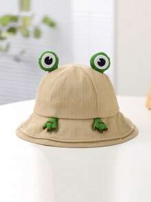 1pc Frog Cartoon Bucket Hat, Outdoor Sun Protection Hat, Cute & Funny Versatile Cap - Multicolor - View 9