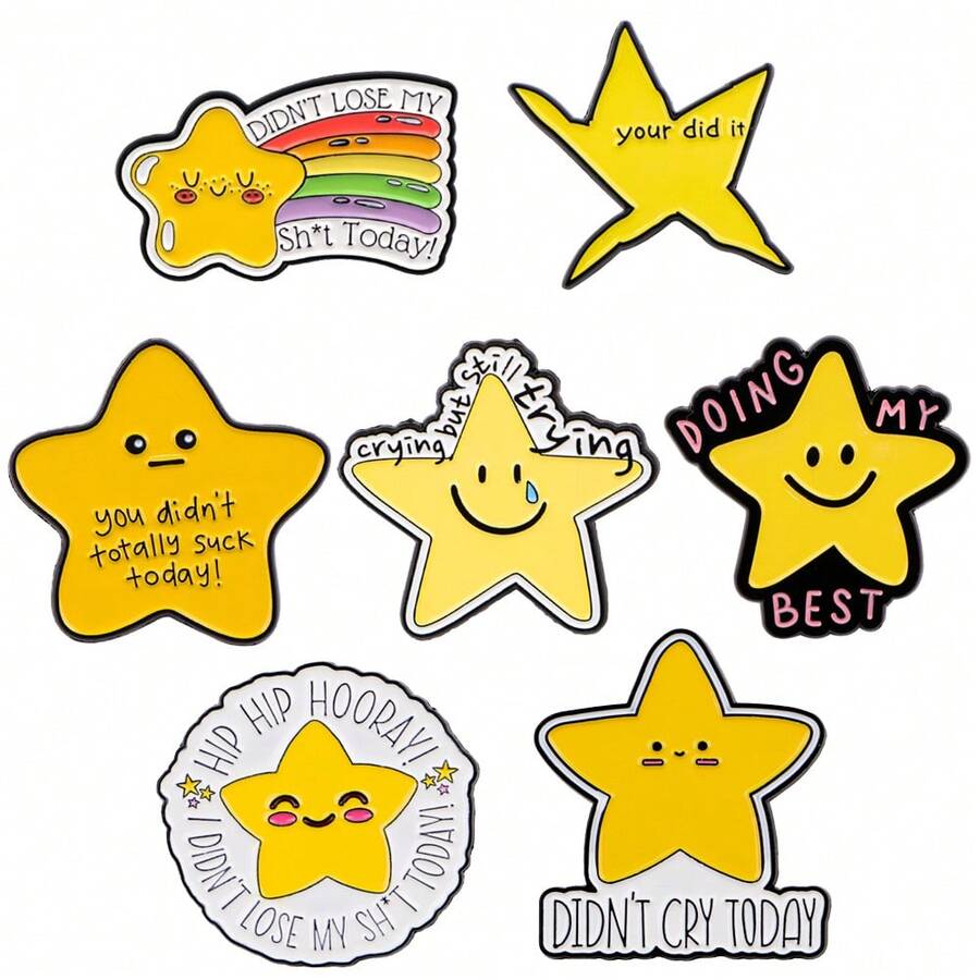 今天没哭 卡通明星语录翻领徽章 背包软珐琅徽章 女士胸针 金属首饰徽章配饰 节日礼物