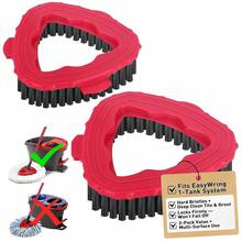 2 Pack Scrub Brush Head Compatible With O Cedar EasyWring 1-Tank System – Heavy-Duty Hard Bristles Scrubber For Deep Cleaning Tile, Kitchen, Grout & Deck - Bàn chải chà - 1 bình - 2 cái - Xem 1