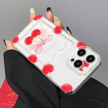 Una funda de teléfono transparente con soporte para tarjetas de cereza, compatible con  13, diseñada para  15 Pro Max, y adecuada para los modelos de  11, 11 Pro Max, 11 Pro, 12, 12 Pro, 12 Pro Max, 13, 13 Pro, 13 Pro Max, 14, 14 Pro, 14 Pro Max, 15, 15 Pro Max, 15 Pro, 16, 16 Pro y 16 Pro Max. - Estilo 1 (1 pieza) - Ver 4