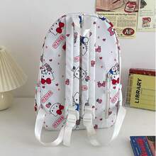 1pc Hello Kitty Cute Backpack, Cartoon Print Lightweight Bookbag, Casual Daily Commute Travel Bag With Pockets - Perfect Christmas, Birthday, Back To School Gift For Girls And Sanrio Fans - Multicolor - View 5