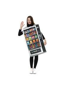 Adult Automatic Vending Machine Jumpsuit, Polyester Knit 3D Printed Funny Costume For Halloween, Christmas, Carnival