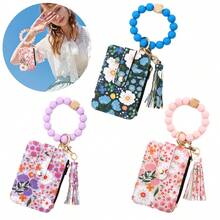 New Girls Flower Credit Card Holder Anti-Theft Case Zipper Wallet With Strings - Multicolor - View 2