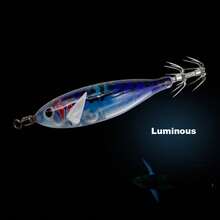 10pcs Bionic Glowing Wooden Shrimp Lure With Lead Sinkers, Shrimp Bait Clip Hooks, Squid Hooks, Octopus And Squid Lures For Sea Fishing - Multicolor - View 8