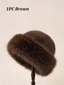 Women's Thickened Warm Hat For Autumn/Winter - Fashionable Appearance, Thick Mongolian Hat, Comfortable And Warm For Outdoor Activities In Cold Weather, Elegant Ladies' Imitation Winter Hat - Comfortable And Warm Thickened Mongolian Hat With Ear Protection Design, Simple And Fashionable, Elastic Fit, Ideal For Outdoor Activities In Cold Weather And A Great Holiday Gift. - Multicolor - View 15