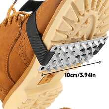 2pcs Adjustable Snow Spikes, With Hook & Loop System - Heavy Duty Corrosion Resistant Metal Ice Cleats For Winter Driving, Walking, Climbing