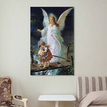Arte de paredólico Lindberg Imagen del guardián De La Guarda Póster Ángel guardián y niños cruzando un puente Arte religioso Pintura de pared Póster sin marco xinch (cuadros decorativos para sala, póster, con marco, pósters, cuadros para la pared, marcos para cuadros, cuadro, Virgen de Guadalupe, salas) - transparente - Ver 8
