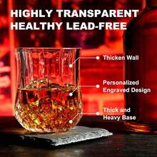 Whiskey Stones Gift Set - Whiskey Glass Set Of 2 - Granite Chilling Whiskey Rocks - Scotch Bourbon Box Set -Father's Day Birthday Gifts For Men Drinking Gift For Dad Him Husband Party Holiday Present LQ02W - 菠蘿形玻璃杯+花崗岩 - 查看 3