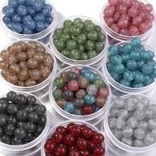 20pcs/Pack 12mm Resin Glitter Starry Round Beads, Shiny Sparkly Beads For Bracelet, Necklace, Jewelry Making DIY, Autumn/Winter - Glitter Beads - View 2