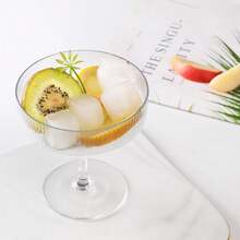 24/12/6/3/1 Pc Acrylic Martini Glasses, 10 Oz Unbreakable Plastic Champagne Flutes, Durable Ribbed Stemless Wine Glasses, Cocktail Glasses Set, Manhattan Coupe Glasses, Suitable For Weddings, Birthdays, Bars