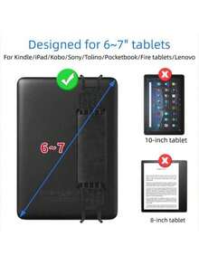 Leather Tablet Hand Strap, Elastic Shockproof E-Reader Stand Holder, Universal For Kindle/IPad/Kobo/Pocketbook