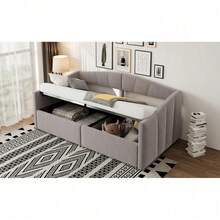 Sofas & Couches - Light Gray + Upholstered + Bedroom - View 6