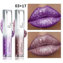 Pudaier 2pcs Metallic Diamond Lip Gloss - Shimmery Finish, Smooth Application, Long-Lasting Color, Moisturizing, Alluring Metallic Shine - 03+17 - View 2