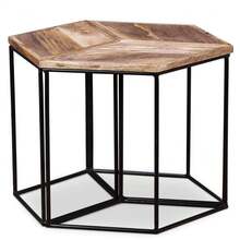 vidaXL Tavolo basso Bois de manguier massiccio 56x48x40 cm - Castano - Visualizzare 4